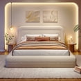 thumbnail image 1 of EnHomee Full Size Cloud Bed Frame with Headboard Boucle Bed Frame with Rounded Corner, White, 1 of 7