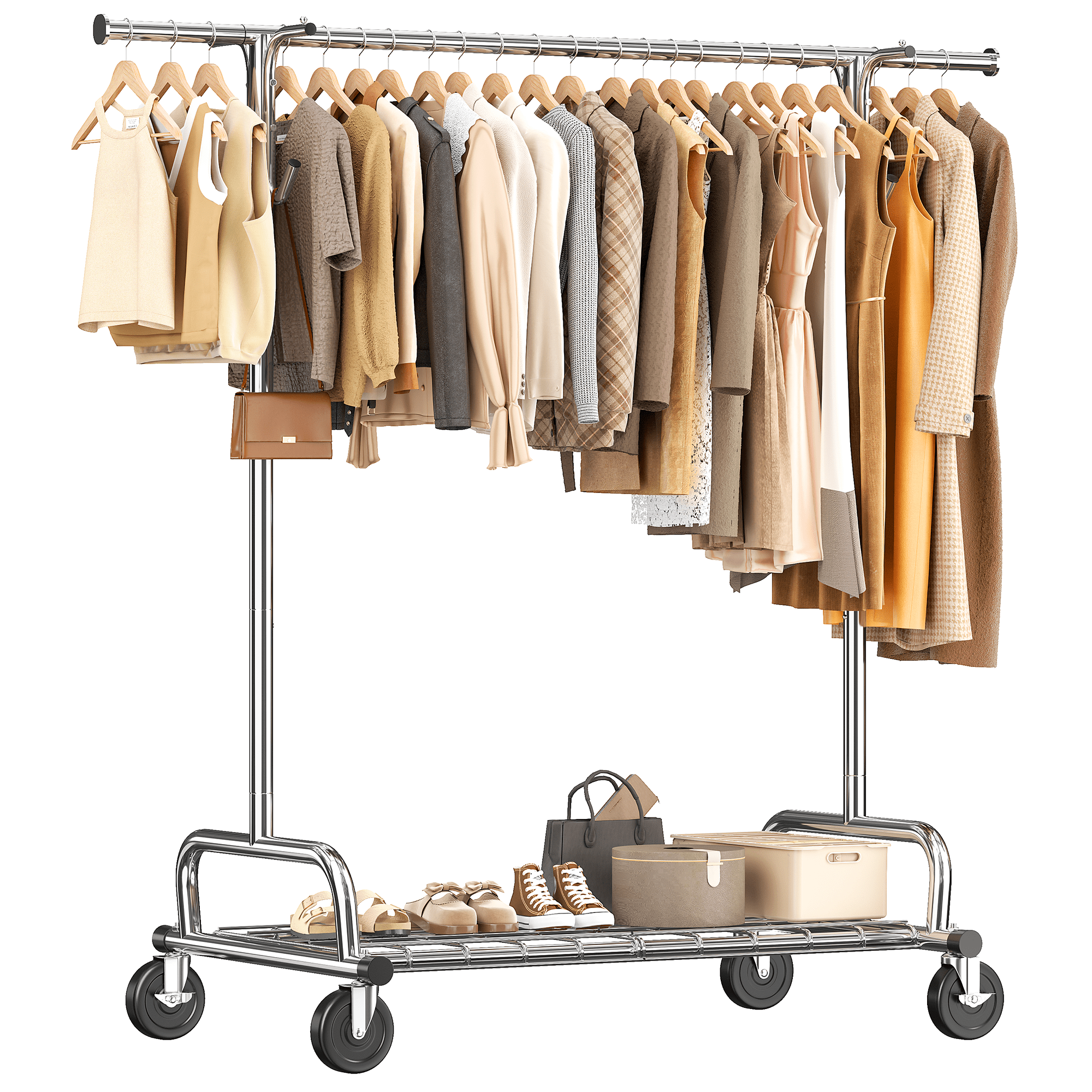 EnHomee Heavy Duty Clothes Rack 485LBS,Adjustable Garment Rack with ...