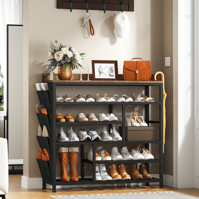 EnHomee Metal Shoe Rack for Entryway 6 Tier Closet Shoe Organizer for