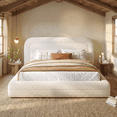 thumbnail image 1 of EnHomee Queen Size Cloud Bed Frame with Headboard Boucle Bed Frame with Rounded Corner, White, 1 of 8