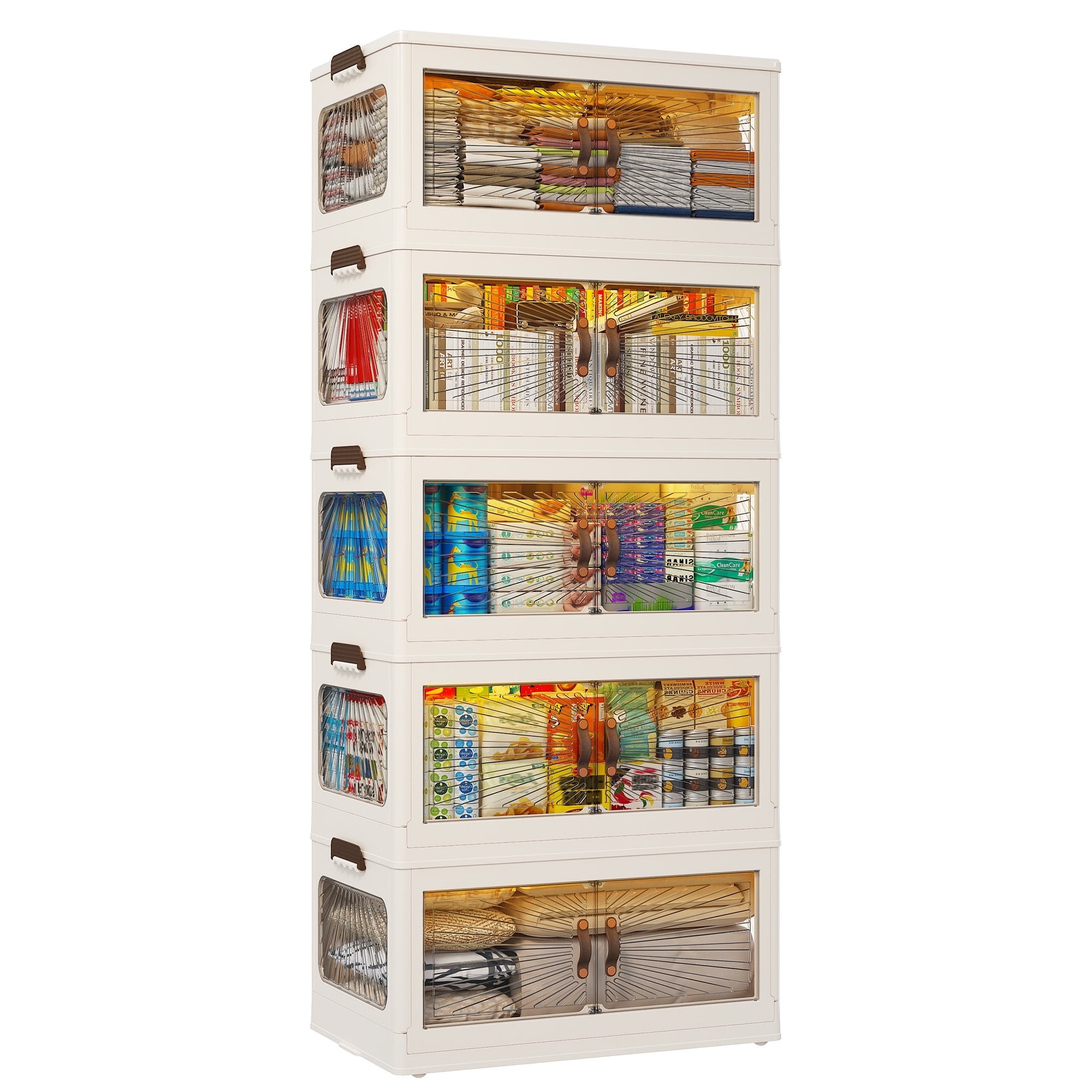 EnHomee Storage Bins with Wheels Plastic Foldable Storage Containers ...