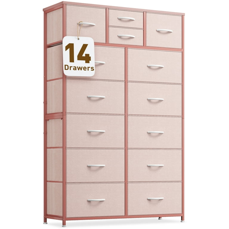 EnHomee Large Dresser for Bedroom Furniture Dresser with 16 Drawers Fabric  Tall Dresser Closet Dresser Chest of Drawers Clothes Storage Slim for