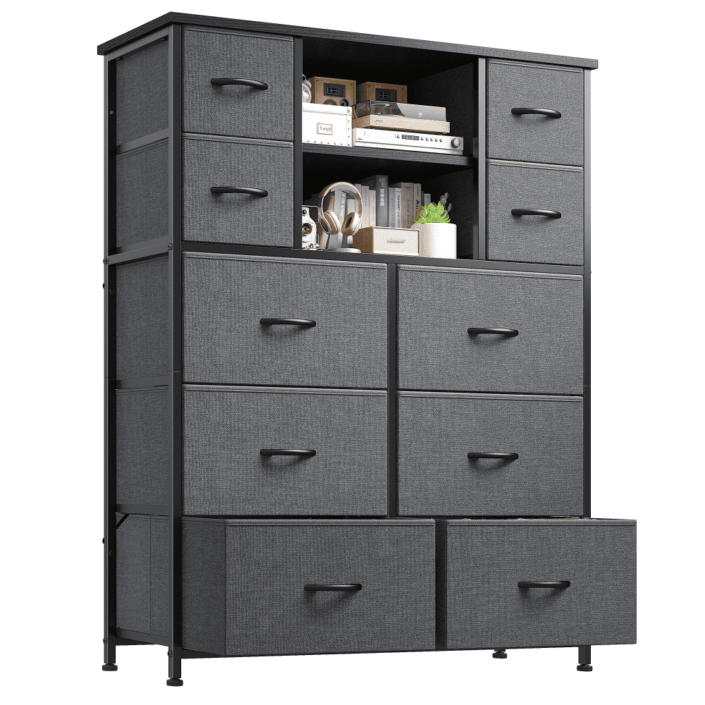 walmart dresser grey Closet Fabric Dresser with 7 Drawers - Light Grey