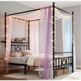 thumbnail image 1 of EnHomee Twin Size Canopy Bed Frame with Headboard Canopy Metal Bed Frame with 4 Removable Posts Platform Metal Canopy Bed, Curtain Not Included, Black, 1 of 7