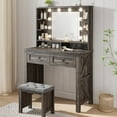 Wxboom vanity desk with mirror and lights 37 vanity desk with bulbs
