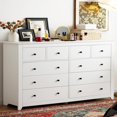 EnHomee White Dresser, Dresser for Bedroom with 10 Deep Drawers Wood