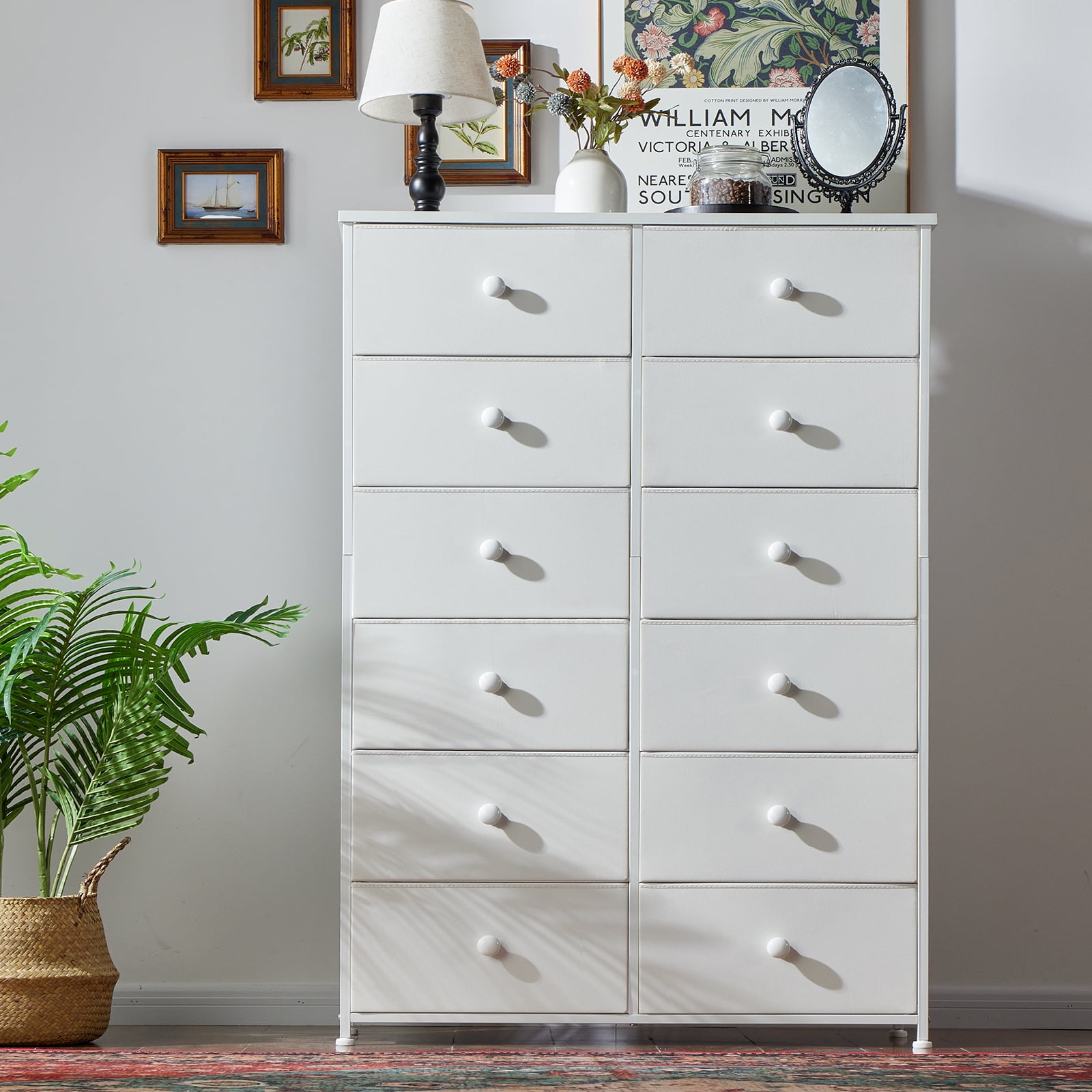 EnHomee White Dresser for Bedroom Furniture with 12 Drawers Tall ...