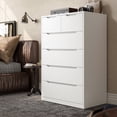 thumbnail image 1 of EnHomee White Dresser for Bedroom Wood 6 Drawer Modern Storage Cabinet for Bedroom Living Room Closet, 43.3"Hx 27.5"Lx 15.7"D, 1 of 8