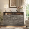 thumbnail image 1 of EnHomee Wood Dresser 10 Drawers Dressers for Bedroom with LED Lights and Power Outlets,Rustic Oak, 1 of 9