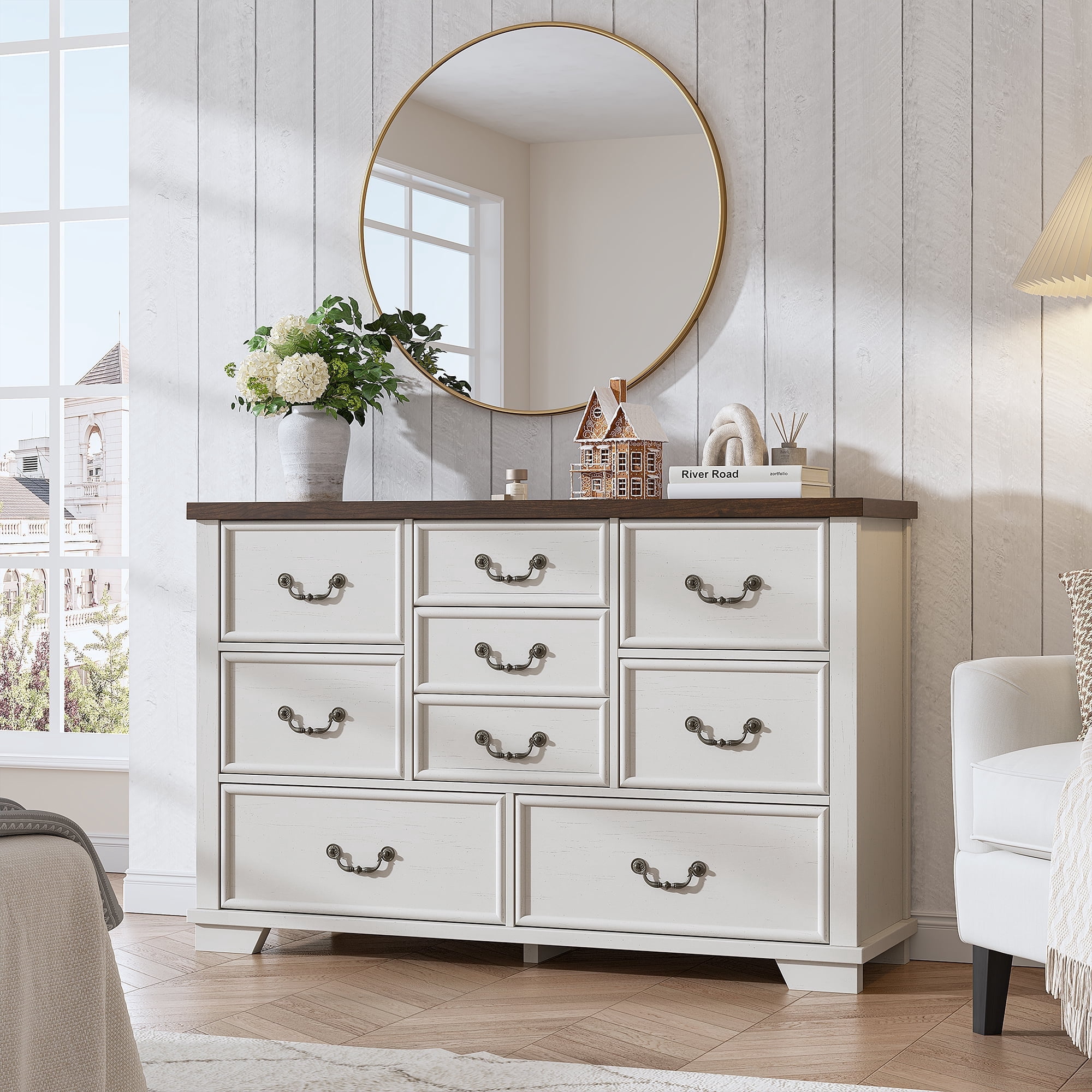 Better Homes Gardens Modern Farmhouse 6 Drawer Dresser Rustic Gray Finish
