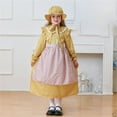 thumbnail image 1 of EnJoCho 1800s 𝖢olonial Dress Prairie Girl Dress Yellow Floral Vintage Halloween Outfit Historical Reenactment 𝖢hurch Play Village Cos-play, 1 of 9