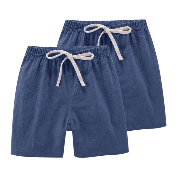 EnJoCho 2 Pack Childrens Cotton Linen Shorts Summer Beach Vacation Shorts Baby Boys Girls Colorful Linen Pants Lightweight Casual Shorts Playwear Bottoms