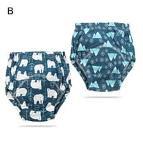 EnJoCho 2-Pack Washable Cotton Baby Training Pants with Adjustable Waist, Reusable Absorbent Learning Underwear for 6-18 Months Boys Girls - Soft Breathable Potty Training