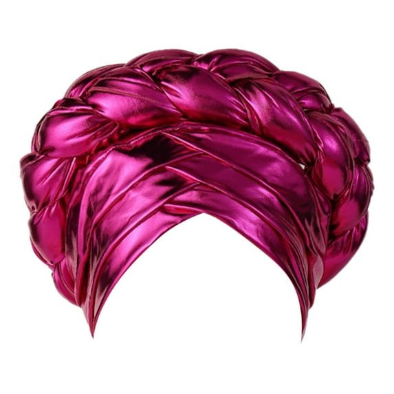EnJoCho 2024 Fashion Women Beading Braid Hat Ruffle Cancer Wrap Cap Sleep Caps Satin Lined Hair Bonnets