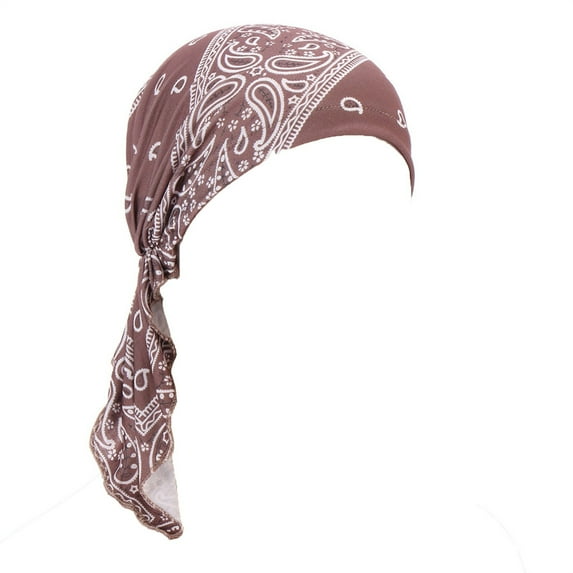 EnJoCho 2024 Fashion Women's Casual Floral Printed Head Hat Cap Headwear Turban Cap Fashion Pleated Turban Cap Headwrap Sleep Hat