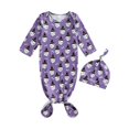 thumbnail image 1 of EnJoCho 2024 Jumpsuit for Baby Baby Boys Girls Hat Set Soft Viscose Sleeper Baby Sleep Gown with Mittens Toddler Summer Trendy Bodysuit Party Wear Clearance, 1 of 4