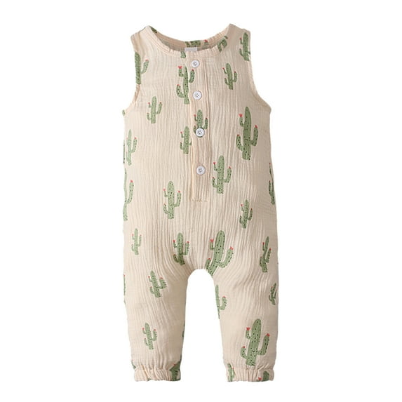 EnJoCho 2024 Romper for Baby Cotton Outfits Play Jumpsuit Clothing Sleeveless Romper Cartoon Printed Pajamas Girls Sleep Boys Romper Boys Romper&Jumpsuit Toddler Boys Trendy Clothing Casual Bodysuit