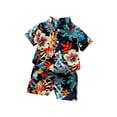 thumbnail image 1 of EnJoCho 2025 Summer Boys' Beach Outfit Two-Piece Set - Ocean-Themed Boys' Short Sleeve Matching Set - Print Beach Shirt & Elastic Shorts Combo 6M-5Y, 1 of 4