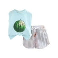 thumbnail image 1 of EnJoCho 6 Months Clothes Boy Summer New Sleeveless Watermelon Print T Shirt + Tie Shorts Fashion Boy Suit Kids School Fashion Suit 6-12 Months, 1 of 4