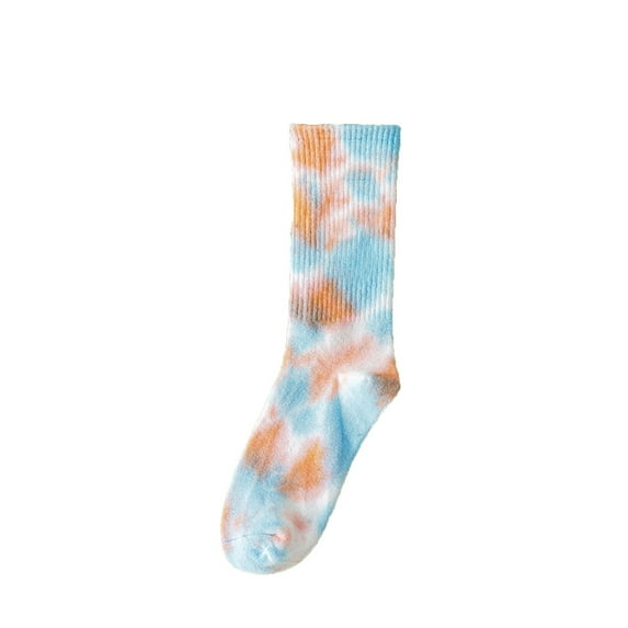 EnJoCho Adult Fall And Winter New Tie Dye Mid Calf Socks Couple Socks Street Personality Hop Skateboarding Socks Minimalist Women'S Short Socks Contemporary Crew-Length Socks For Women