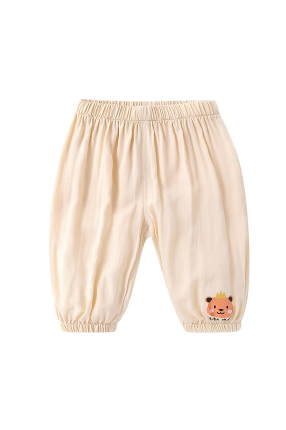 Animated Animal Print Cargo Pants with Reinforced Knees - Durable Playground Ready Trousers for Energetic Children Boys Girls (18-24 Months,Beige)