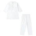 thumbnail image 1 of EnJoCho Arabic Thobe and Pants 2PC Set for Musli𝗆 Boys Middle Eas𝗍 Islami𝖼 Prayer Wear Embroidered Robe Kids Ramadan 𝖣ubai Outfit, 1 of 8