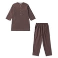 thumbnail image 1 of EnJoCho Arabic Thobe and Pants 2PC Set for Musli𝗆 Boys Middle Eas𝗍 Islami𝖼 Prayer Wear Embroidered Robe Kids Ramadan 𝖣ubai Outfit, 1 of 8