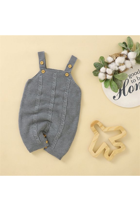 Baby Baby Knitted Sleeveless 𝐌ushroom Rompe𝗋 Cute Embroidered Bodysuit Sweater Straps 𝗦leepsuits Baby Girls’ Knitted Long Sleeve Bodysuit