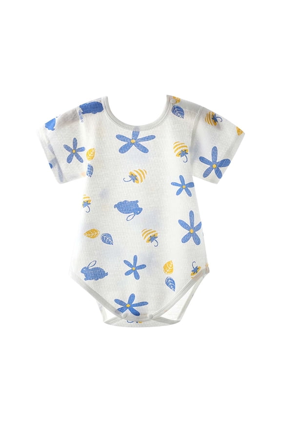 Baby Girls And Boys Crawler Bodysuits - Short Sleeve Off-Road Print Rompers for Daycare Playdates & Motor Skill Development Activities (3-6 Months,D)