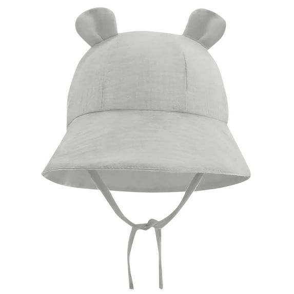 EnJoCho Baby Boy And Girl Cute Sun Hat Cartoon Bear Ears Fisherman's Hat Sun Hat Beach Cap For 3 To 12 Months Kids Casual Fashion Headwear Accessories