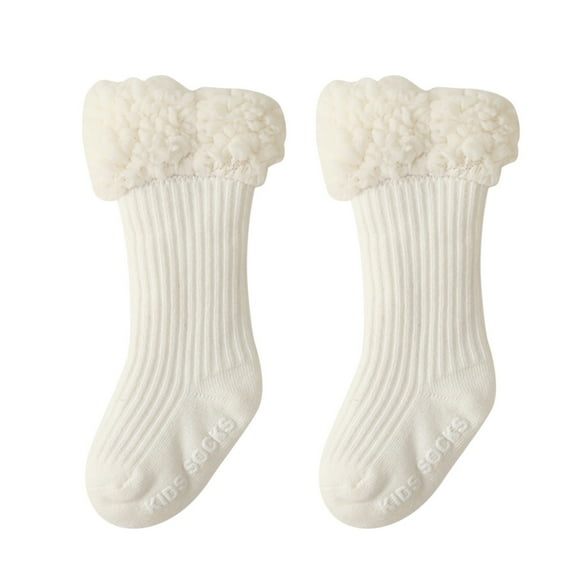 EnJoCho Baby Boy Girl Winter Sock Solid Ankle Crew Socks With Grips Toddler Kids Unisex Lined Warm Thick Cotton Socks Baby Boys Girls Soft Cute Casual Socks School Home Indoor&Outdoor