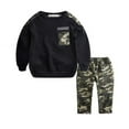 thumbnail image 1 of EnJoCho Baby Boys Stylish 2Pcs Outfits Fall Spring Clothes Set Little Kids Toddler Boys Long Sleeve Sweatshirt Tops+Camouflage Pants 1-11T, 1 of 5