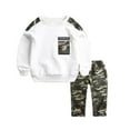 thumbnail image 1 of EnJoCho Baby Boys Stylish 2Pcs Outfits Fall Spring Clothes Set Little Kids Toddler Boys Long Sleeve Sweatshirt Tops+Camouflage Pants 1-11T, 1 of 7