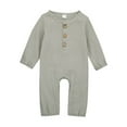 thumbnail image 1 of EnJoCho Baby Comfy Bodysuit Baby Girl Boy Jumpsuit Solid Color Long Sleeve Knitted Romper Clothes Light Long Sleeve Jumpsuit Toddler Girl Trendy Clothing Casual Home Bodysuit, 1 of 8