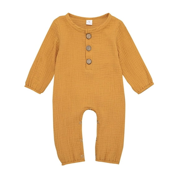 EnJoCho Baby Comfy Bodysuit Baby Girl Boy Jumpsuit Solid Color Long Sleeve Knitted Romper Clothes Light Long Sleeve Jumpsuit Toddler Girl Trendy Clothing Casual Home Bodysuit