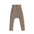 thumbnail image 1 of EnJoCho Baby Cotton Ribbed Long Pants with Adjustable Straps - Breathable Summer Autumn Playdate Outfits Soft Jersey Pants for Infant Girls Boys Clothing (18-24 Months,Khaki), 1 of 3