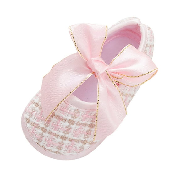 EnJoCho Baby Girl Mary Jane Flats, Princess Bowknot First Walker Shoes with Flexible Sole, Soft Crib Sandals for Toddler Special Occasions & Photo Sessions