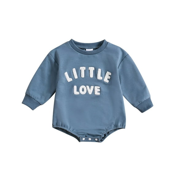 EnJoCho Baby Girls Boys Crewneck Sweatshirt Bubble Romper Long Sleeve Shirt Onesie Valentines Day Outfit Fall Spring Round Neck Letter Print Romper Children's Bodysuit Valentine's Day Jumpsuit