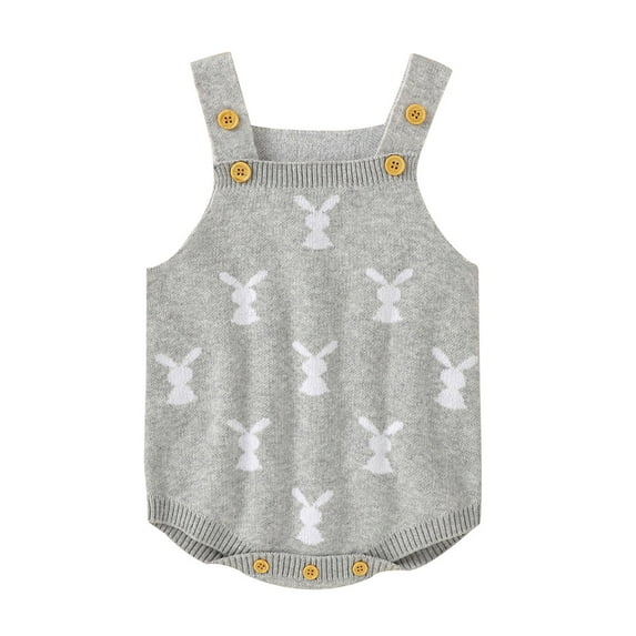 EnJoCho Baby Girls Boys Easter Bunny Crochet Knit Sweater Romper Toddler Bodysuit Child Unisex Trendy Christmas Sweaters Winter Fall Warm Clothes Home Outerwear