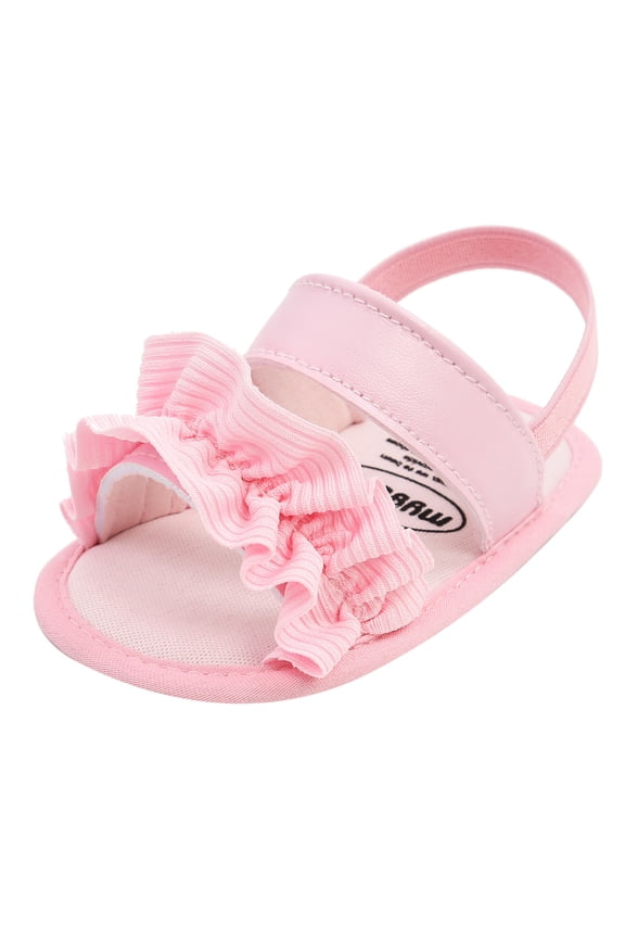 Baby Girls Boys Open-Toe Summer Sandals, Princess Wedding Dress Flats with Non-Slip Leather Sole, Soft Crib Shoes for Baby Toddlers First Walkers & Special Occasions