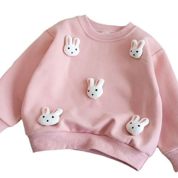 EnJoCho Baby Girls Boys Rabbit Crewneck Pullover Casual Kids Sweatershirt Crop Top 1-8 Years Sweater Tee Shirt Spring Fall Clothing Apparel Cute Outfit Loung𝖾wear