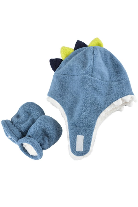 Baby Girls Boys Soft Warm Dinosaur Hat Kids Winter Hats With Earflap Cap Toddler Kids Soft Home Outing Headband