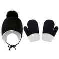 thumbnail image 1 of EnJoCho Baby Girls Boys Soft Warm Knit Hat Kids Winter Hat With Glove 2PC Set Hat Toddler Kids Soft Home Outing Headband, 1 of 2