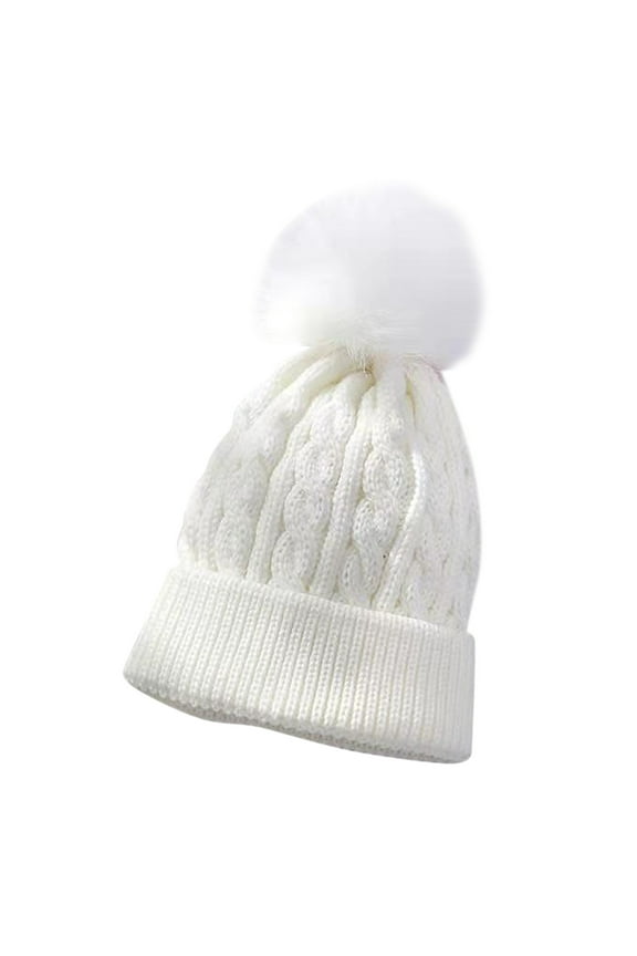 Baby Girls Boys Soft Warm Knit Hat Kids Winter Hat With Hood Cap Toddler Kids Soft Home Outing Headband
