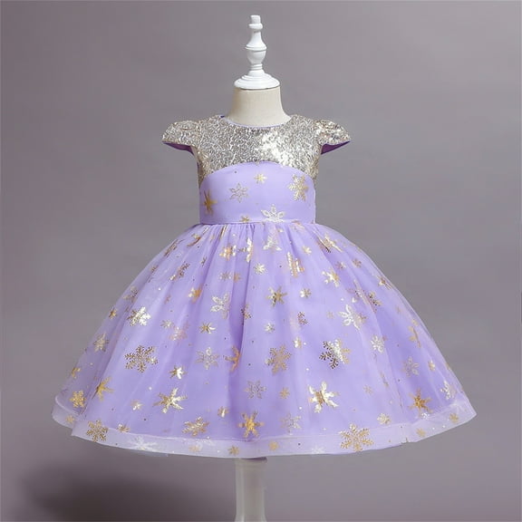 EnJoCho Baby Girls Christmas Princess Tutu Gown - Pageant Par𝗍y Wedding Dress with Snowflake Stripes for Holiday Dance & Graduation Ceremonies