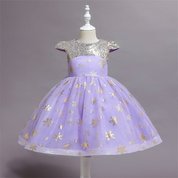EnJoCho Baby Girls Christmas Princess Tutu Gown - Pageant Par𝗍y Wedding Dress with Snowflake Stripes for Holiday Dance & Graduation Ceremonies