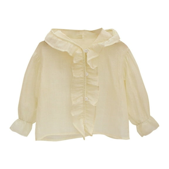 EnJoCho Baby Girls Coat Spring and Summer New Solid Color Hooded Long Sleeved Button Up Girls Cute Fashion Sunscreen Jacket Kids Trendy Clothing Top 6-12 Months