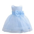thumbnail image 1 of EnJoCho Baby Girls Dress Kids Spring Summer Ruffle Bow Tie Sleeveless Show Lace Tulle Princess Dress Clothing Little Children Girl Trendy Dress Outfits Cute Dresses 6-12 Months, 1 of 8