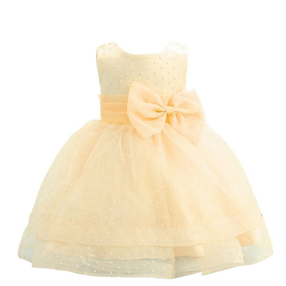 EnJoCho Baby Girls Dress Kids Spring Summer Ruffle Bow Tie Sleeveless Show Lace Tulle Princess Dress Clothing Little Children Girl Trendy Dress Outfits Cute Dresses 1-2 Years
