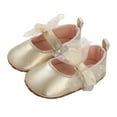 thumbnail image 1 of EnJoCho Baby Girls Dress Shoes Mary Jane Style PU Leather Bowknot Non-Slip First Walkers Princess Wedding Flats for Baby-12 Months Baby Formal Occasion Soft Sole Footwear, 1 of 5